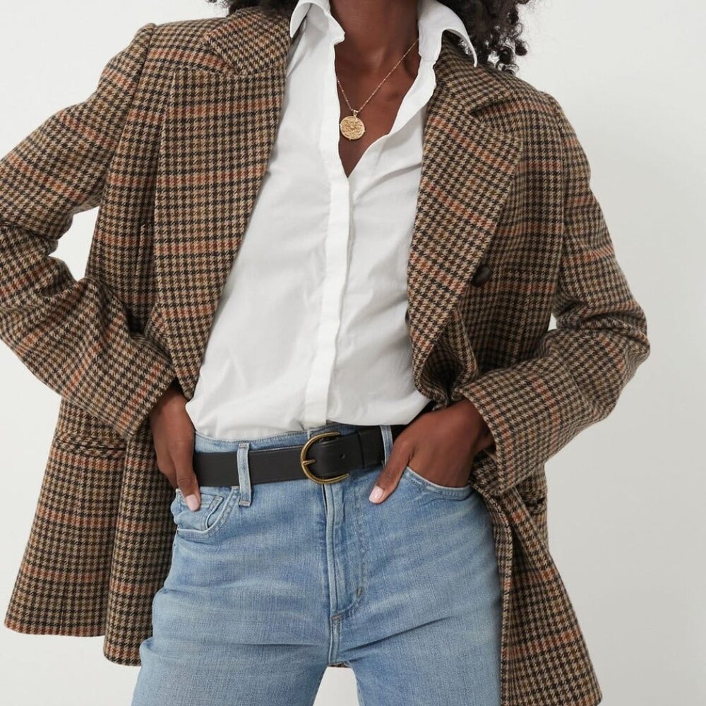 Tuckernuck Houndstooth Wool Tweed Kensington Coat NWT